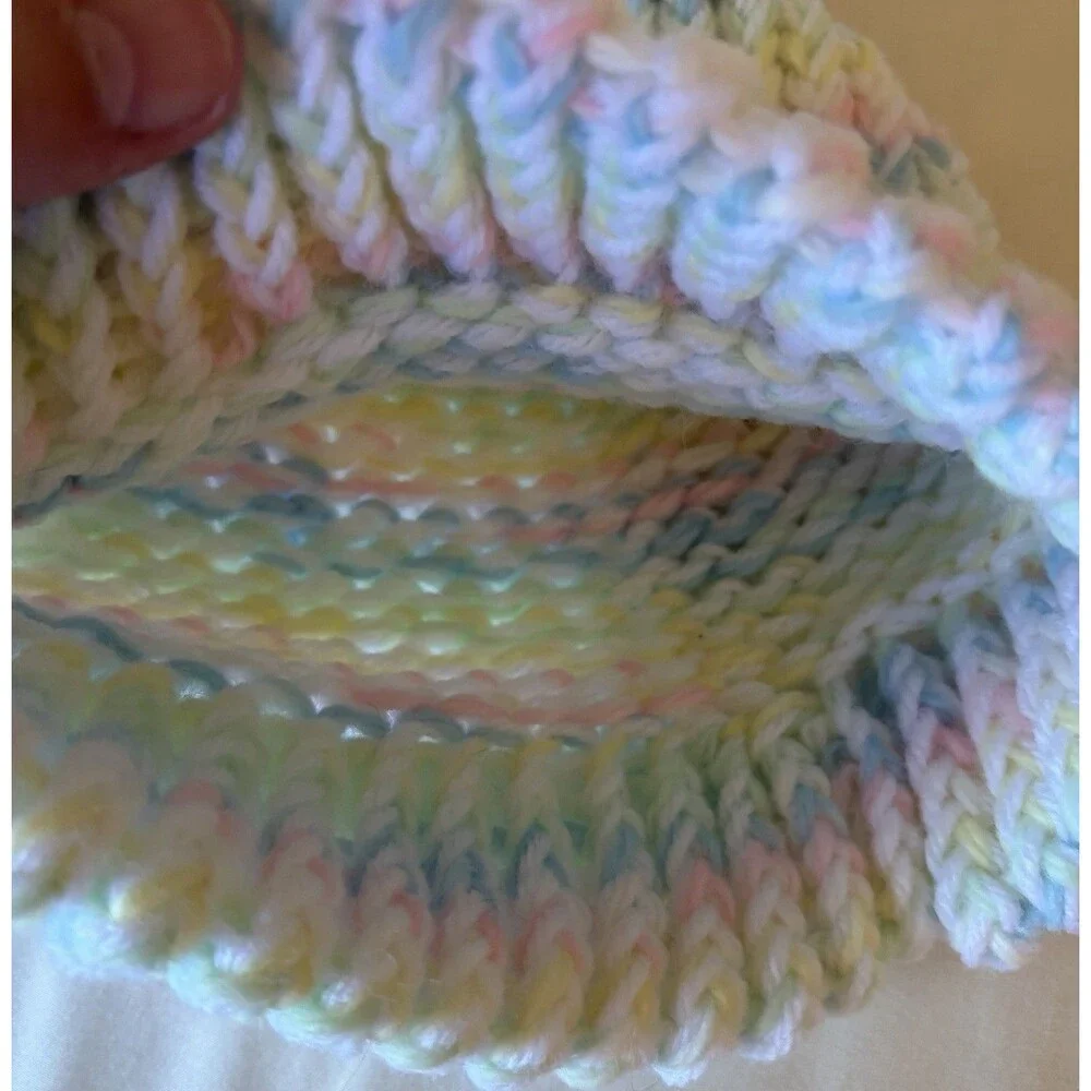 Rainbow Colored Knit Beanie And Scarf Set For Kids
